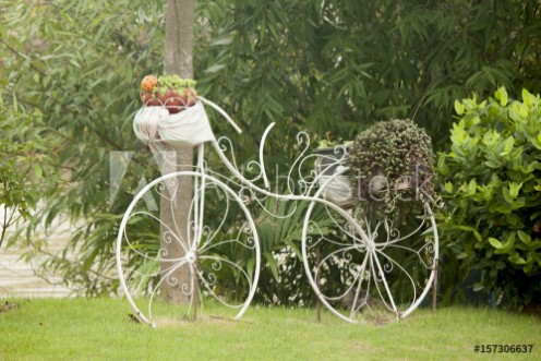 Picture of Old bicycle used to decorate the garden